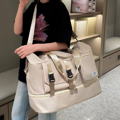 Weekender Duffle Bag Large Capacity with Shoe Compartment for Women