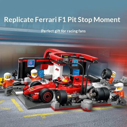 LEGO 60443 F1 Pit Stop Crew Building Set – Ferrari Race Car Toy 322pcs