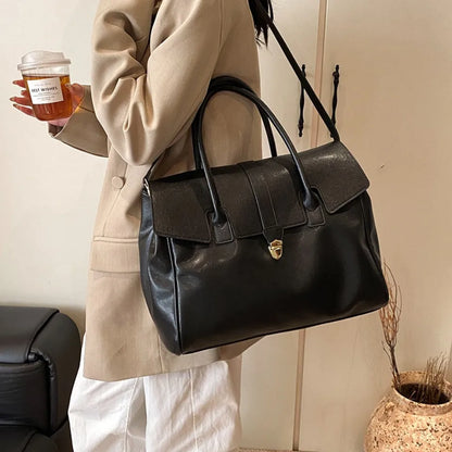 Boston Bag – Women's Luxury PU Leather Top-Handle Shoulder Bag
