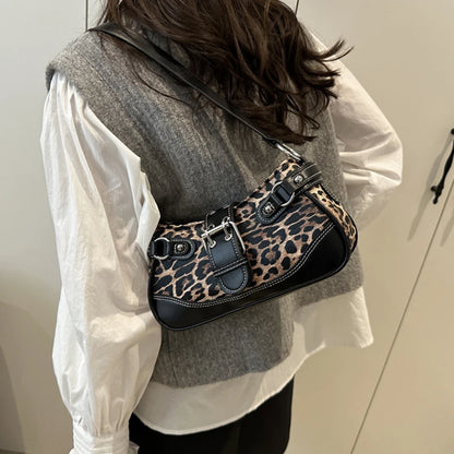 Leopard Print Shoulder Bag for Women