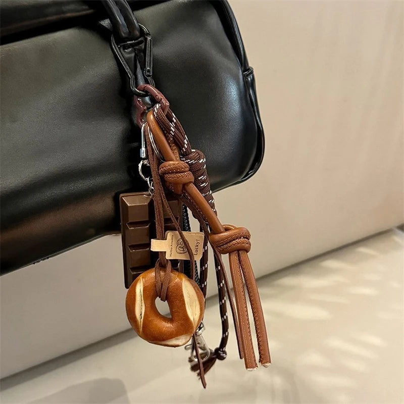 Bread Bag Charm Keychain – Kawaii Korean Style Rope Pendant