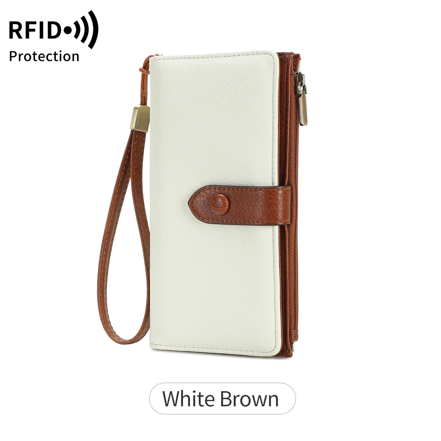 RFID Women's Long Wallet – Large Capacity PU Leather Organizer