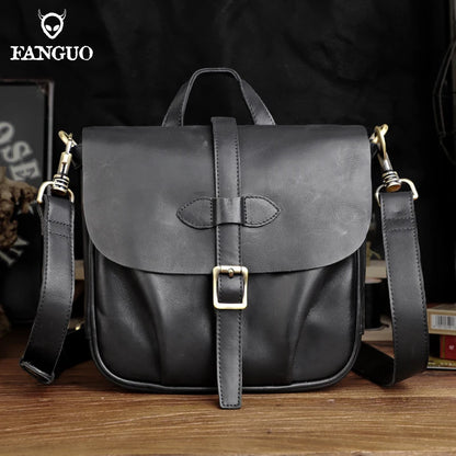 Genuine Leather Men's Crossbody Messenger Bag – Handmade Business Shoulder Bag
