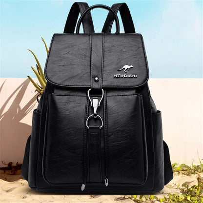Women's Soft Leather Backpack – Casual School & Travel Bag