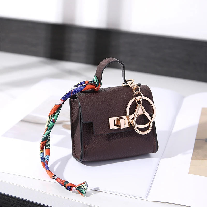 Mini Coin Purse Keychain – Luxury Leather Bag Charm Wallet