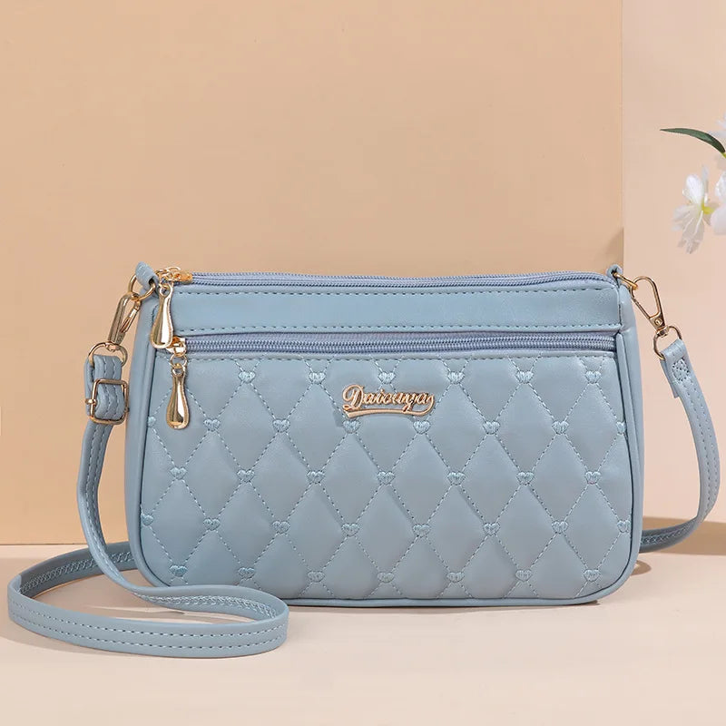 Quilted PU Leather Crossbody Bag for Women