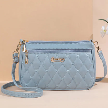 Quilted PU Leather Crossbody Bag for Women