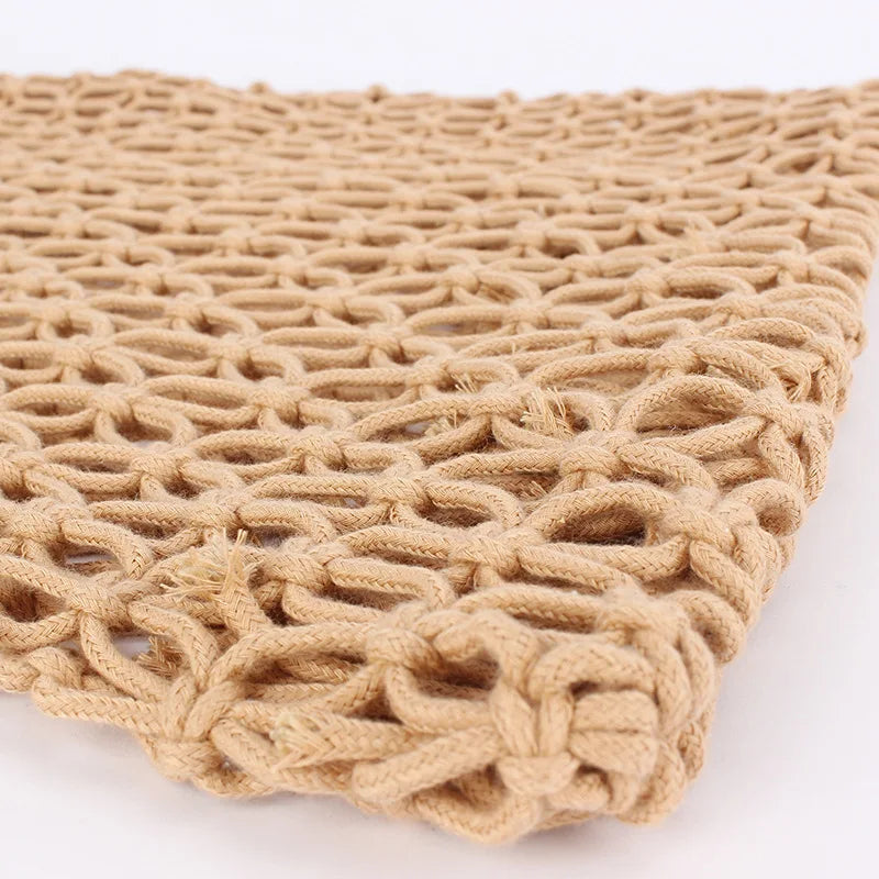 Crochet Beach Tote Bag – Boho Woven Handbag with Inner Pouch