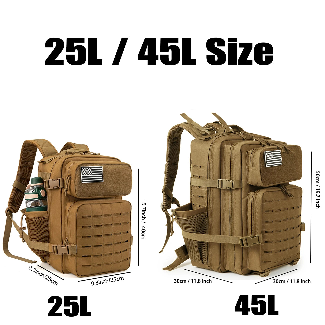 Tactical Hiking Backpack 25L 45L – Camping Fishing Outdoor Bag