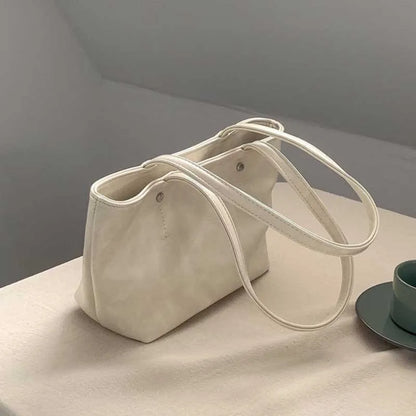 Oil Wax Leather Tote Bag for Women – Korean Style Shoulder Commuter Bag