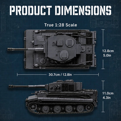 Tiger I Tank MOC Building Set – 1:28 Scale Military Bricks