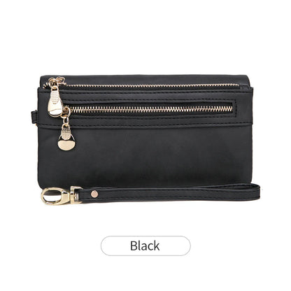 Women's Retro Long Wallet Large Capacity Double Zipper Multi-Card Clutch