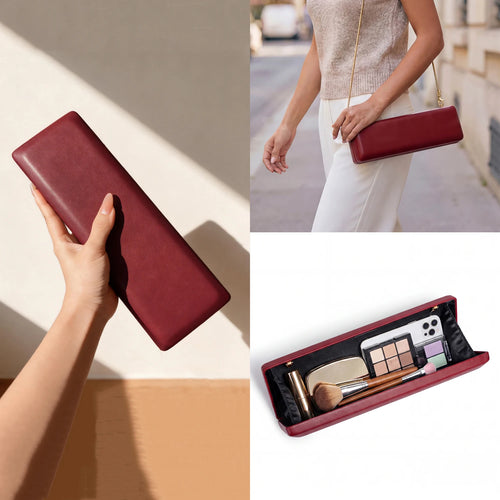 Evening Clutch Bag Women's Minimalist Hard Shell with Gold Chain