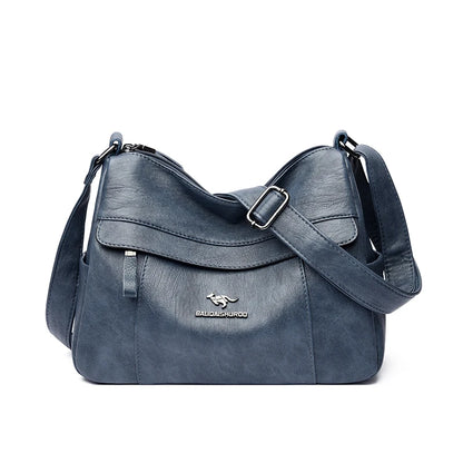 Leather Crossbody Bag for Women – Multi-Layer Shoulder Bag