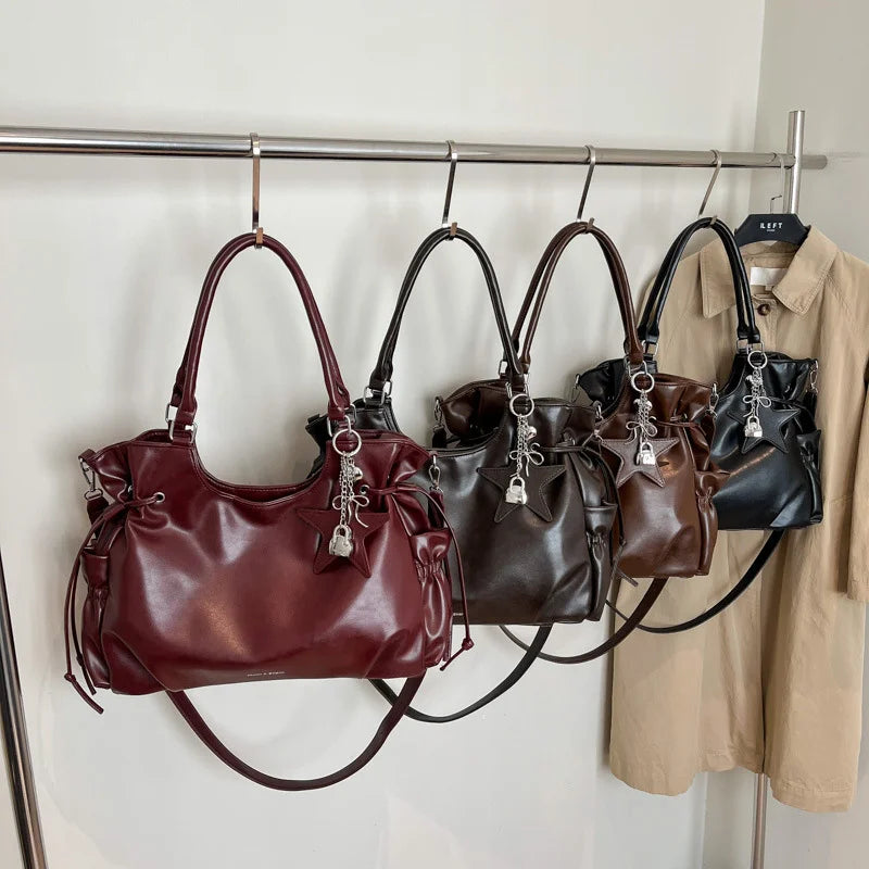 Large Capacity Tote Bag – Retro Crossbody Shoulder Bag
