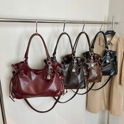 Large Capacity Tote Bag – Retro Crossbody Shoulder Bag