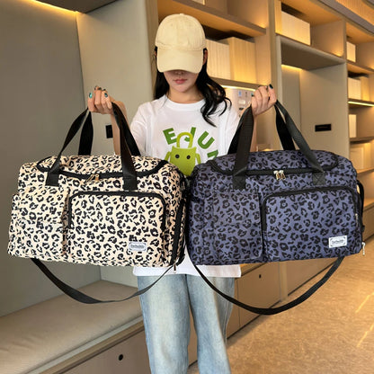 Leopard Print Travel Bag – Large Capacity Multi-Pocket Duffle
