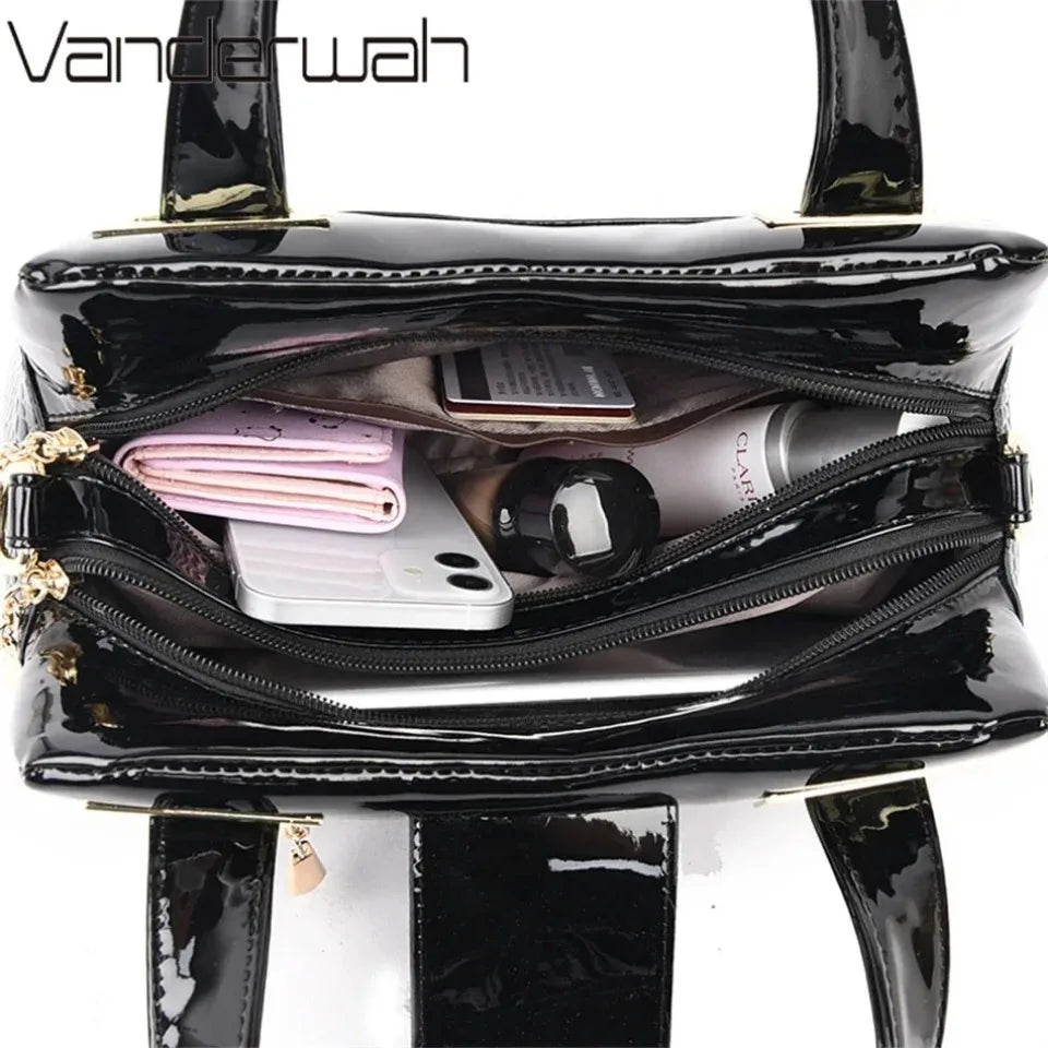 Crocodile Pattern Luxury Tote Bag for Women