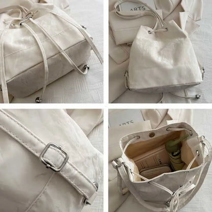 Drawstring Bucket Bag – Women's Korean Crossbody Handbag