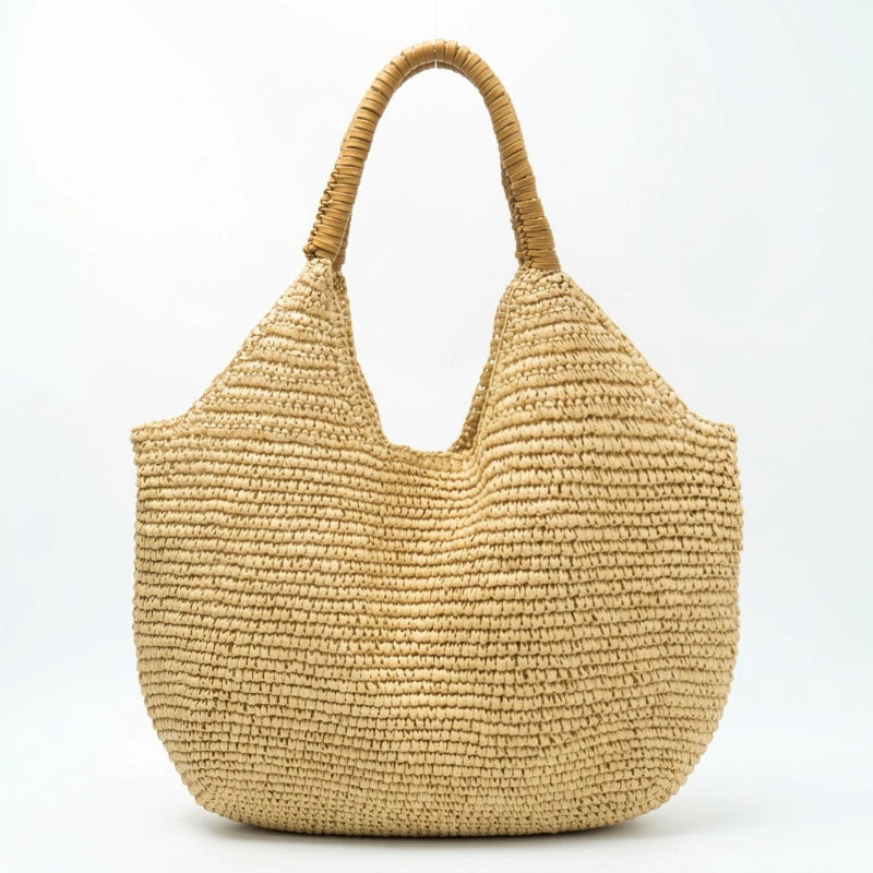Straw Tote Bag – Handmade Woven Beach Bag for Women