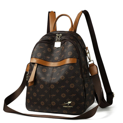Leather Travel Backpack for Women – Large Capacity Luxury Shoulder Bag