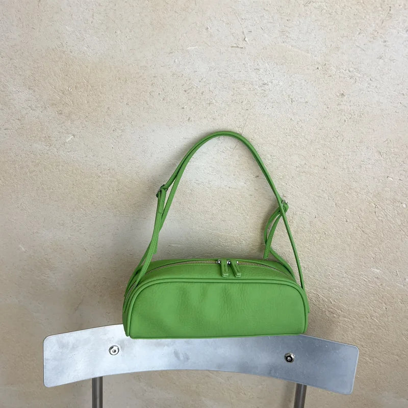 Lychee Texture Shoulder Bag – Korean Minimalist Underarm Bag for Women