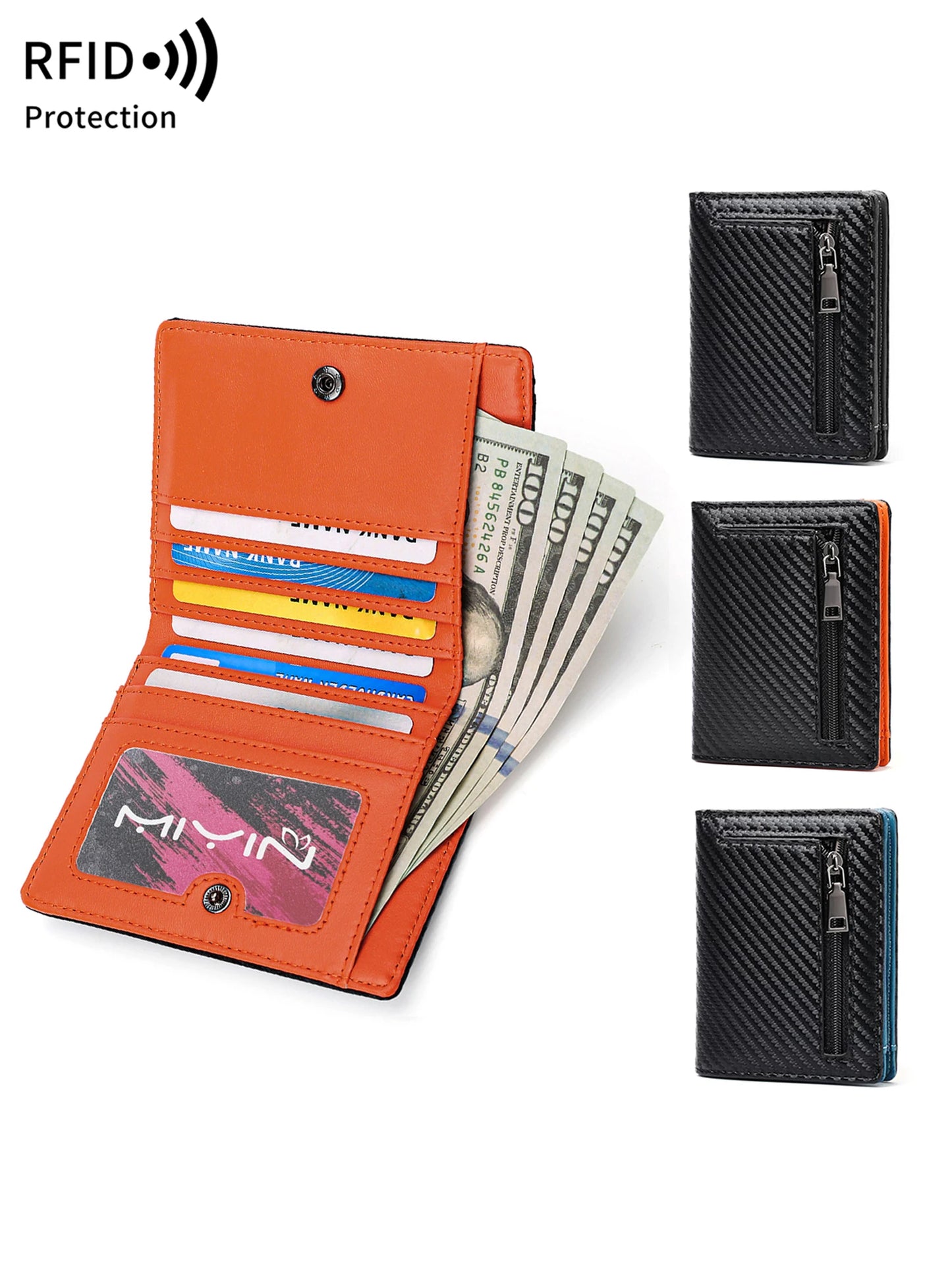 RFID Blocking Carbon Fiber Bifold Wallet for Men