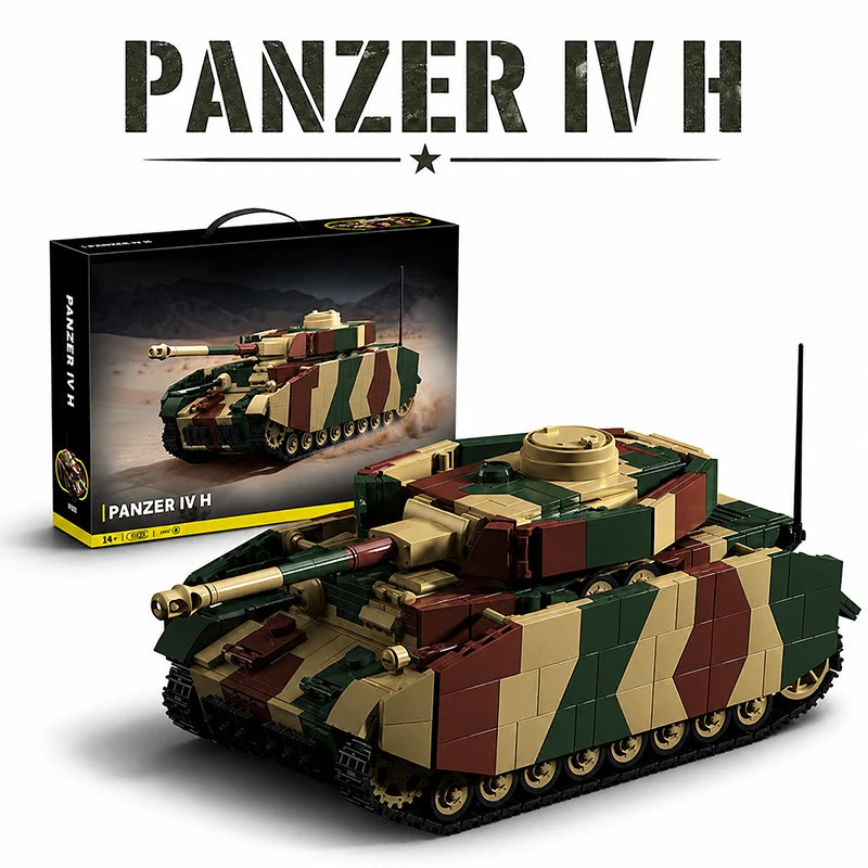 Panzer IV H Tank MOC Building Block Set Military Model with Soldier Figures