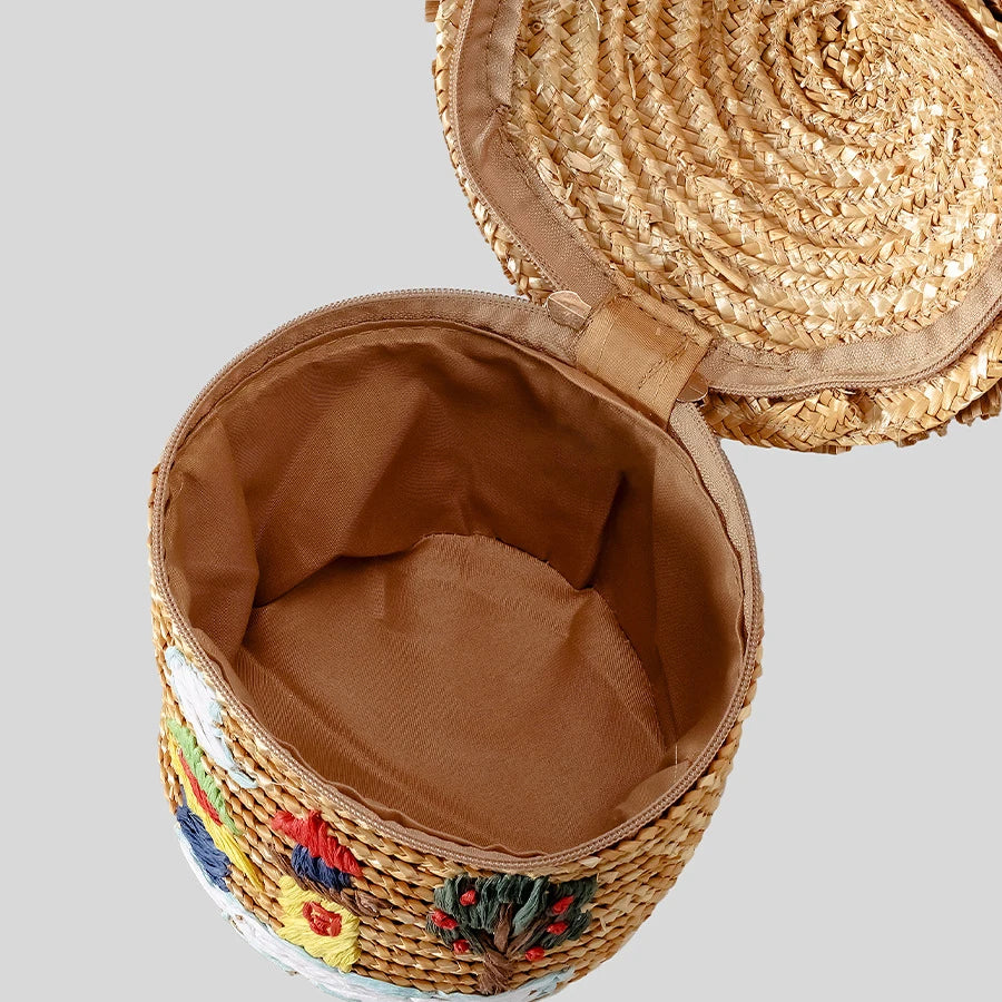 Creative Cartoon House Women Shoulder Bags Paper Woven Cute Handbags Handmade Summer Beach Bag Girls