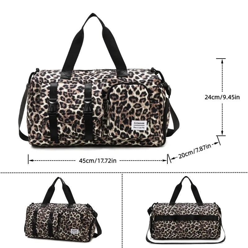 Zebra Print Sports Gym Bag with Shoe Compartment