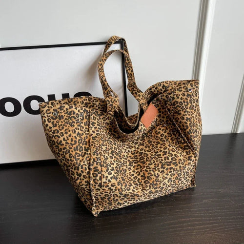 Leopard Print Large Tote Bag – Women's Shoulder Shopper
