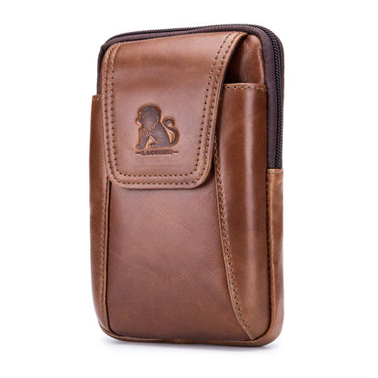 Leather Belt Bag for Men - Genuine Cowhide Phone Waist Pouch