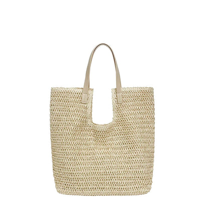 Straw Beach Tote Bag – Large Capacity Woven Shoulder Bag for Women
