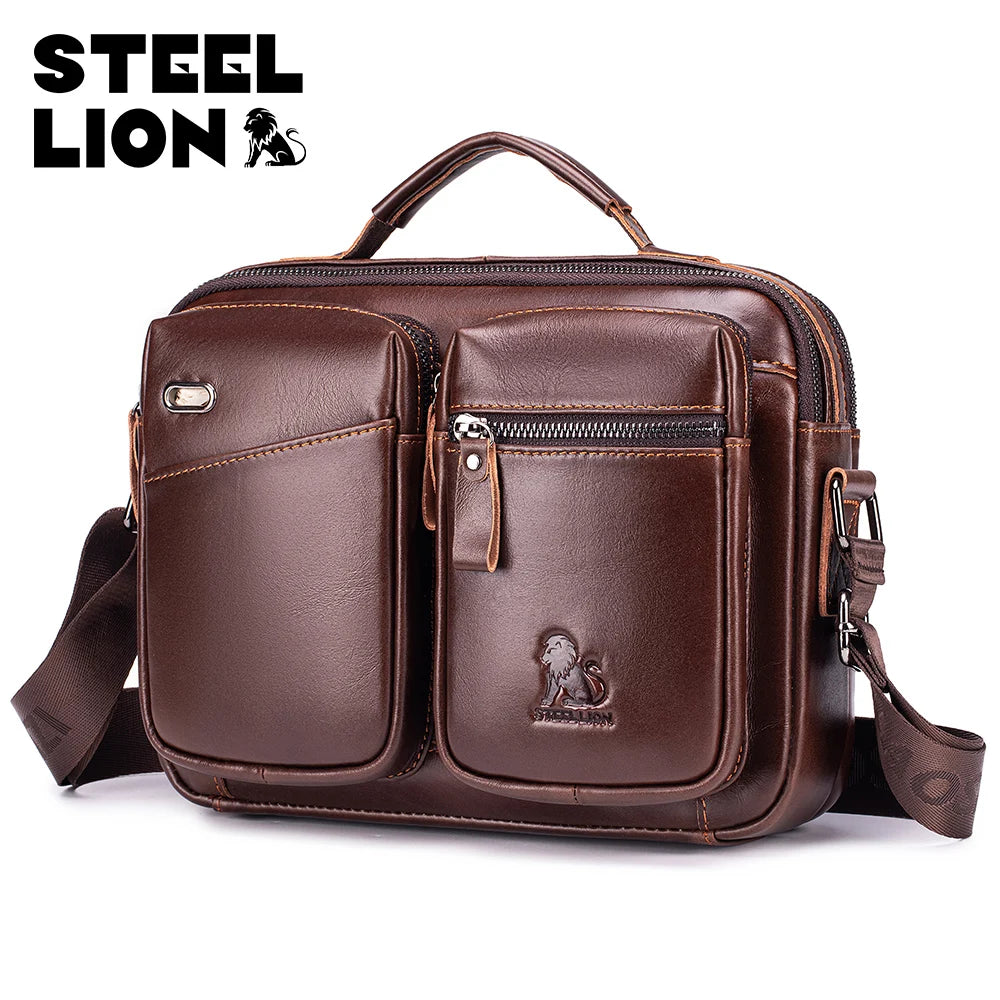 Genuine Leather Men's Crossbody Shoulder Bag – Business Handbag