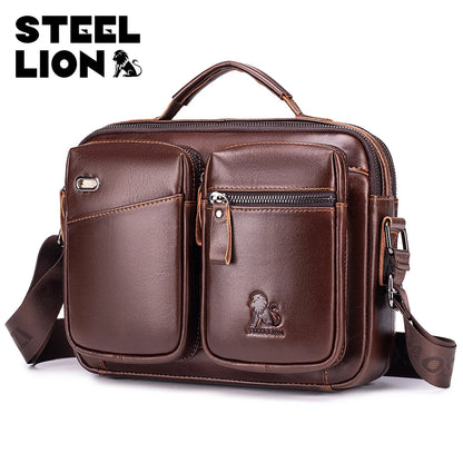 Genuine Leather Men's Crossbody Shoulder Bag – Business Handbag