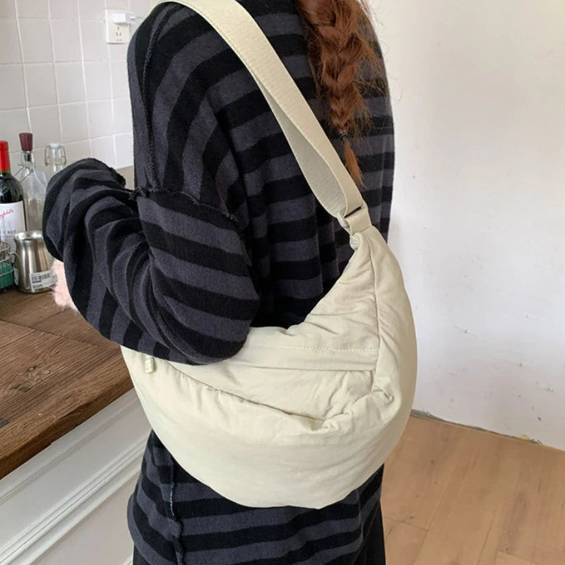 Lightweight Hobo Crossbody Bag – Casual Puffy Shoulder Bag