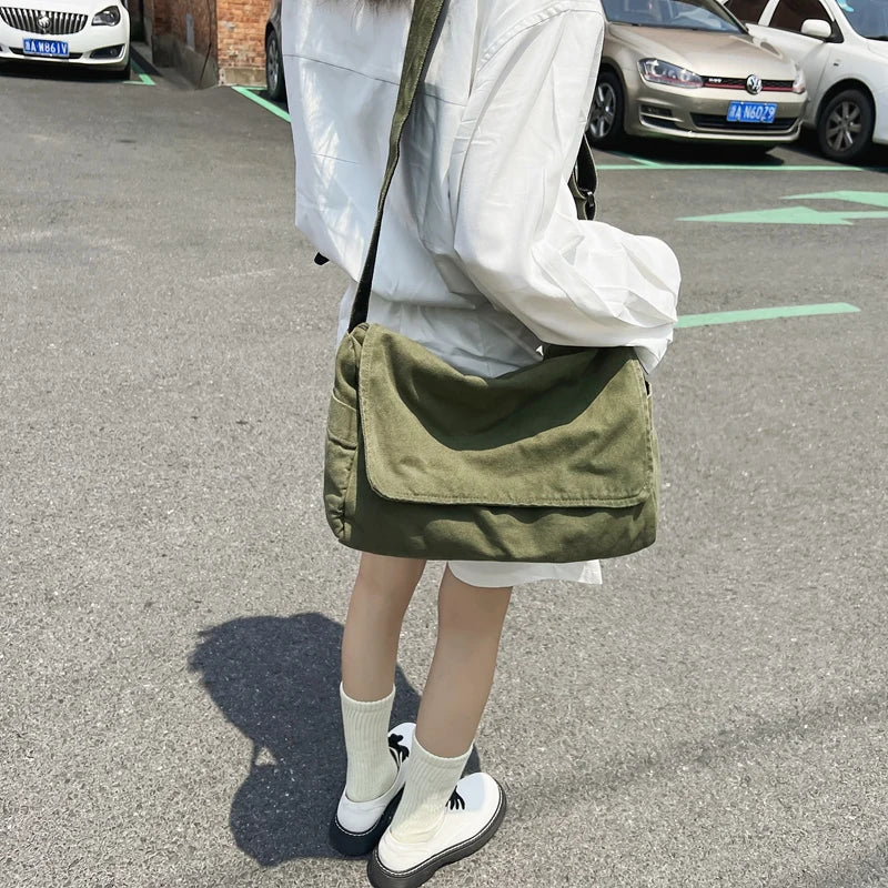 Women's Canvas Crossbody Bag – Vintage Casual Shoulder Tote