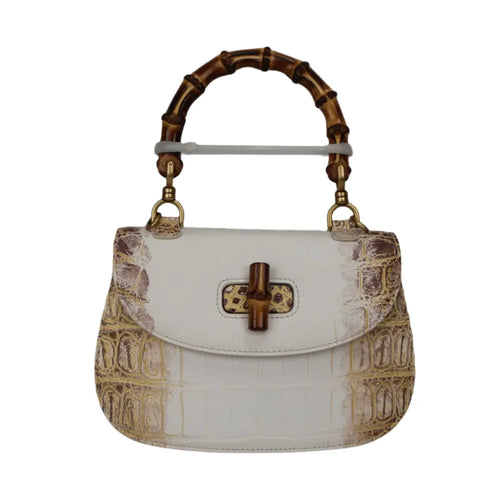 Crocodile Leather Bamboo Handbag – Women's Shoulder & Crossbody Bag