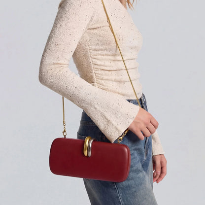 Double Ring Buckle Evening Clutch Bag for Women