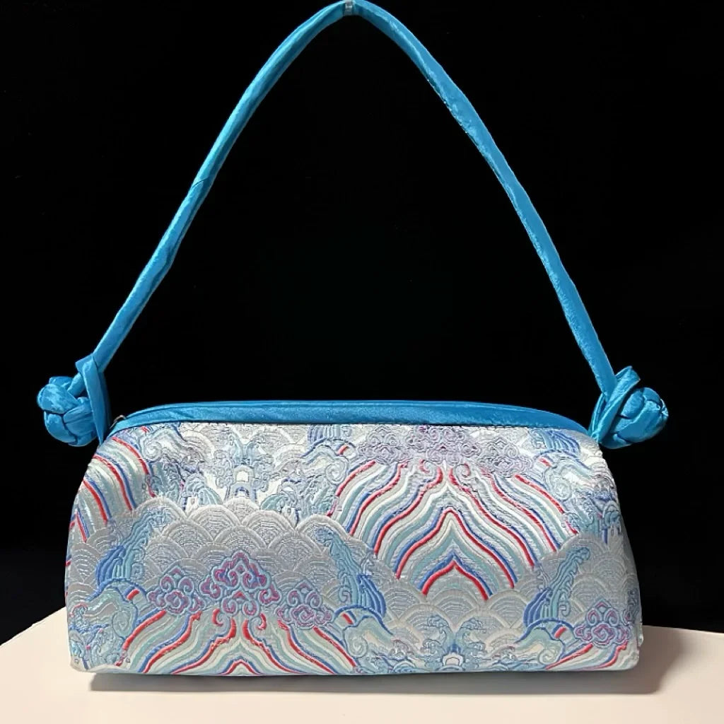Embroidered Silk Shoulder Bag – Floral Cheongsam Purse