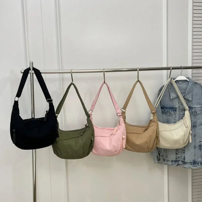 Corduroy Crescent Shoulder Bag for Women – Crossbody Sling