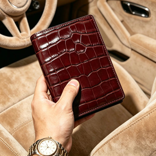 Luxury RFID Leather Passport Cover – Crocodile Pattern