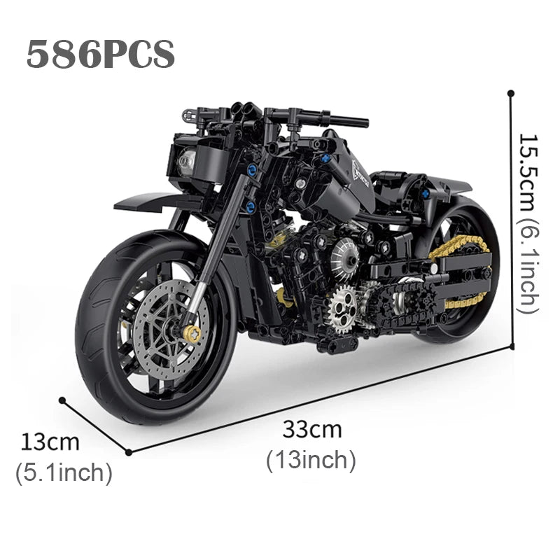 Motorcycle Building Block Set – 586 PCS Technical Brick Model Kit