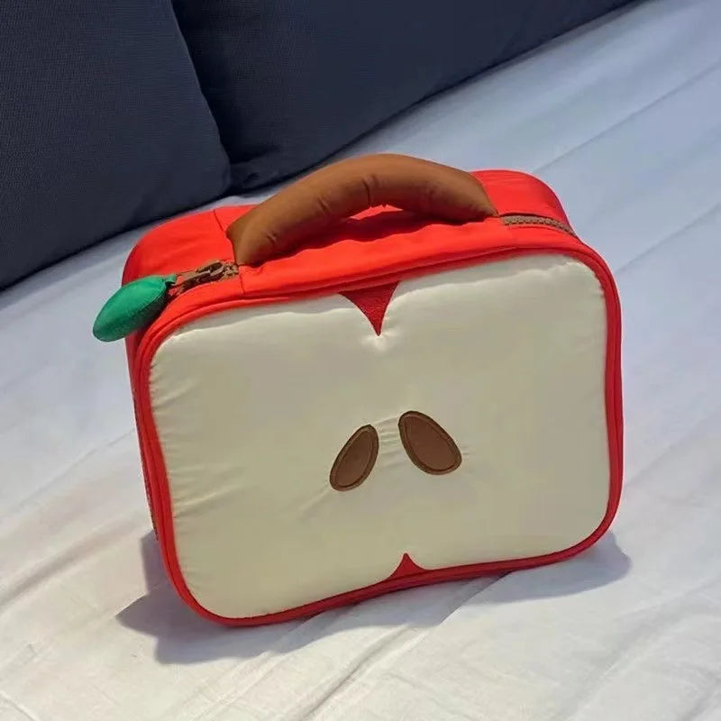 Cartoon Apple Pattern Makeup Bag Women Travel Storage Pounch Cosmetics Toiletry Female S Handbag