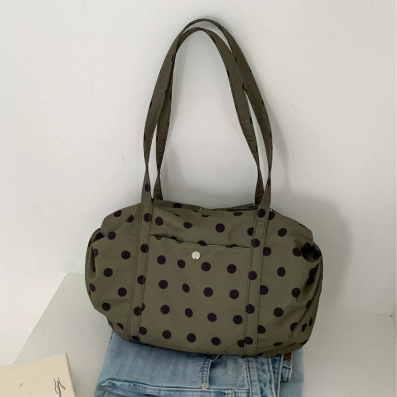 Wild Leopard Print Handbag Large Capacity Tote Bag Minimalist Nylon Women Shoulder Armpit Retro