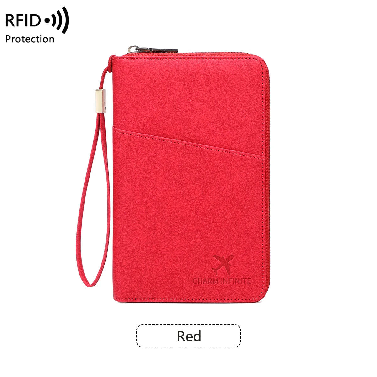 RFID Blocking Long Zipper Passport Wallet – Multi-Functional Travel Document Organizer