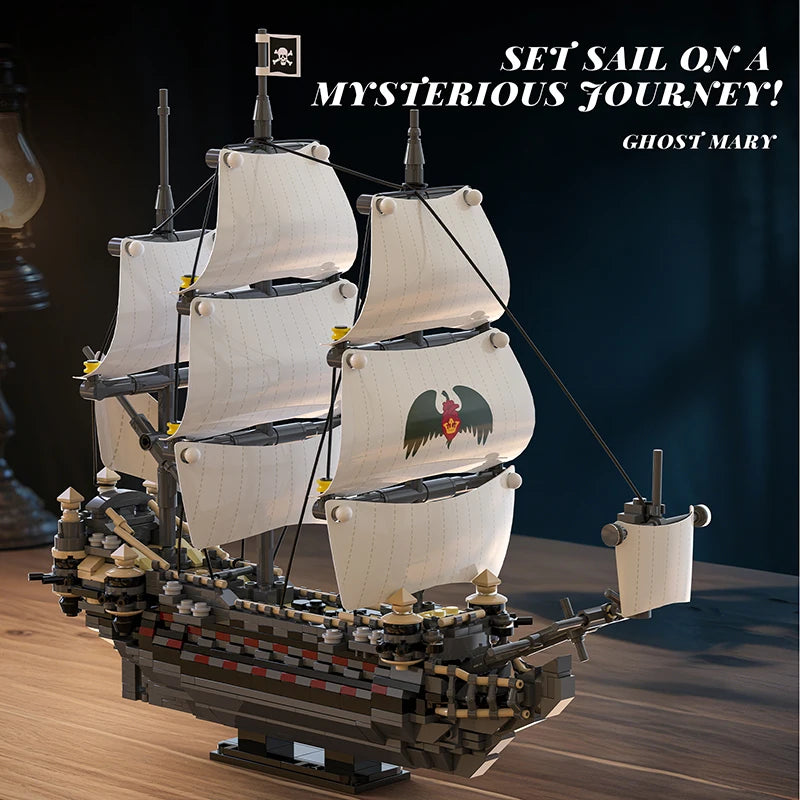 Ghost Mary Pirate Ship MOC Building Blocks Set – 1000 Pcs