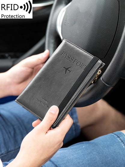 RFID Blocking Passport Holder – Protective Travel Document Case for Women & Men