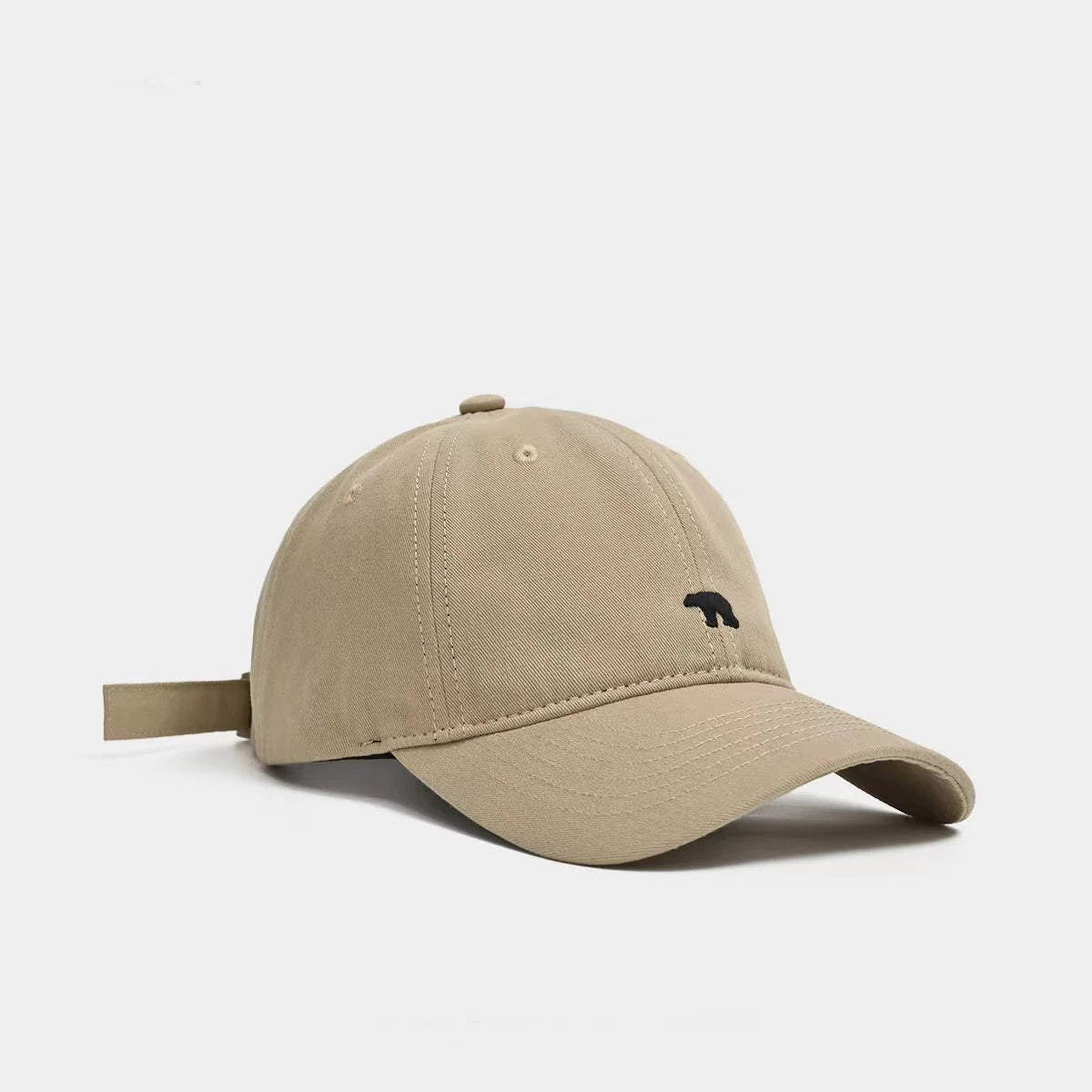 Bear Embroidered Baseball Cap – Unisex Large Brim Dad Hat