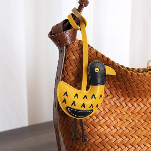 Duck Bag Charm Keychain – Cute Cartoon Leather Bag Pendant